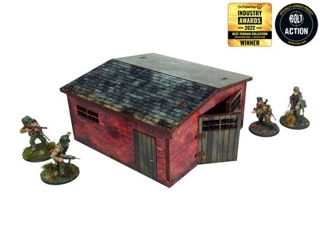 MICRO ART - WW2 NORMANDY LARGE BRICK SHED (28MM)