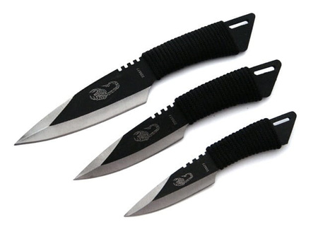 Zestaw Czarnych Noży Do Rzucania BSH Adventure
