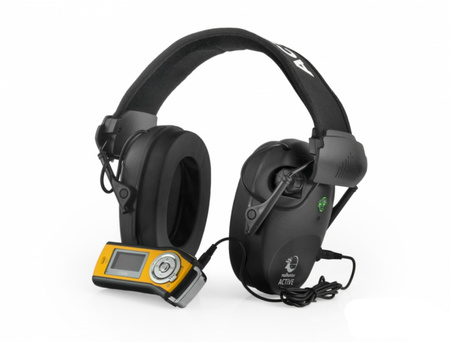 Ochronniki słuchu aktywne PRO czarne + okulary strzeleckie RealHunter