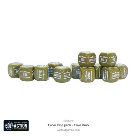 BOLT ACTION Orders Dice Pack - Olive Drab