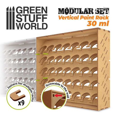 Green Stuff World Duży Modułowy stojak na farby - Pionowy 30ml