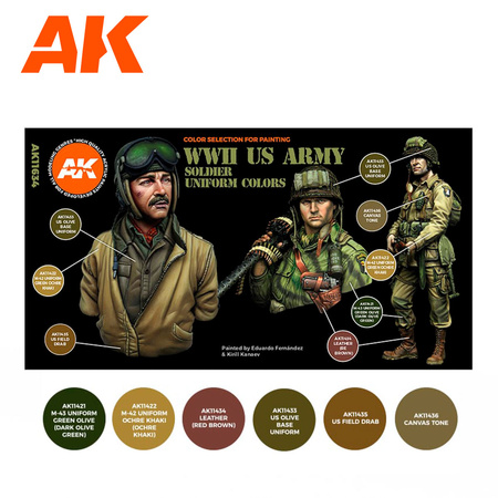 AK Interactive WWII US ARMY SOLDIER UNIFORM COLORS