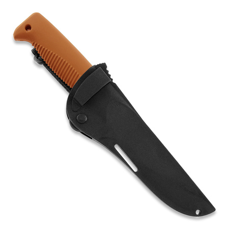 Nóż Peltonen Knives Sissipuukko M07 Ranger Orange PTFE - pochwa kompozytowa czarna FJP133