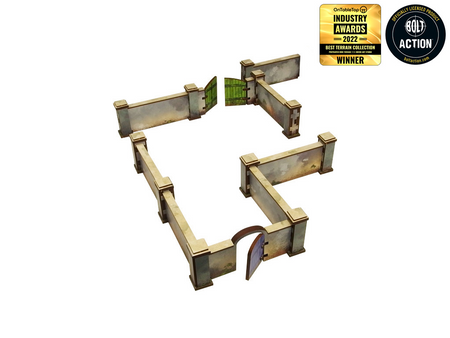 MICRO ART - WW2 NORMANDY WALL W. GATE (HIGH) (28MM)