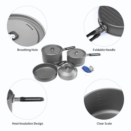 Zestaw naczyń turystycznych FEAST 4-BLACK FIREMAPLE