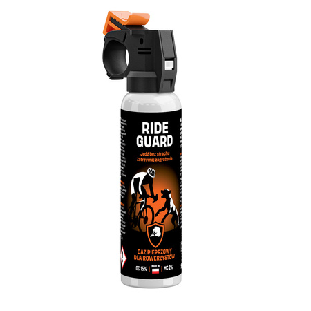Gaz pieprzowy Ride Guard z kaburą dla rowerzystów 150 ml chmura RADEX