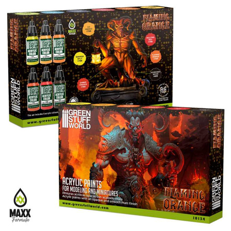 Green Stuff World Paint Set - Flaming Orange