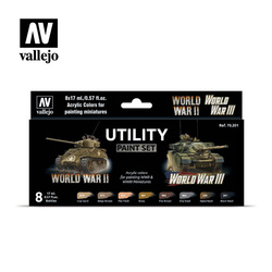 VALLEJO 70201 Zestaw World War II & III 8 farb - Utility Paint Set