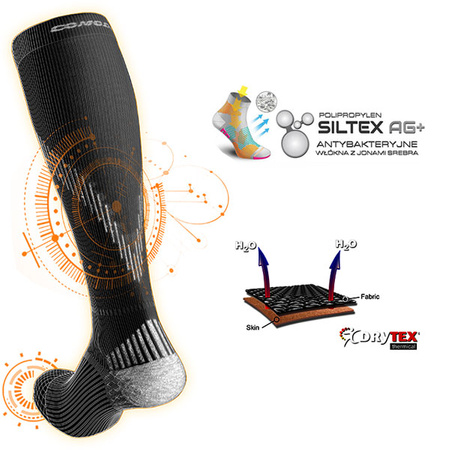 Skarpety Trekkingowe PERFORMANCE DRYTEX Czarno-Szare Comodo