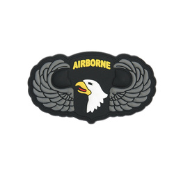 Naszywka 3D PVC 101st Airborne silver wings 101 INC