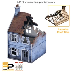 SARISSA PRECISION - DESTROYED TERRACE HOUSE (28MM) + dodatkowe piętro