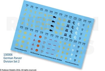 RUBICON 130006 - German Panzer Division Set 2 Decal Sheet