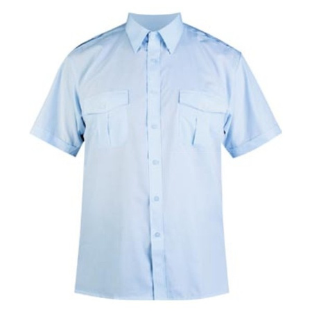 Koszula pracownika ochrony niebieska krótki rękaw 