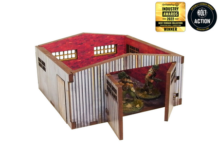 MICRO ART - WW2 NORMANDY LARGE TIN SHED (28MM)