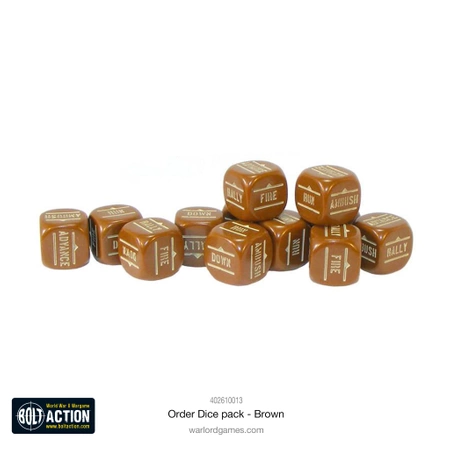 BOLT ACTION Orders Dice Pack - Brown