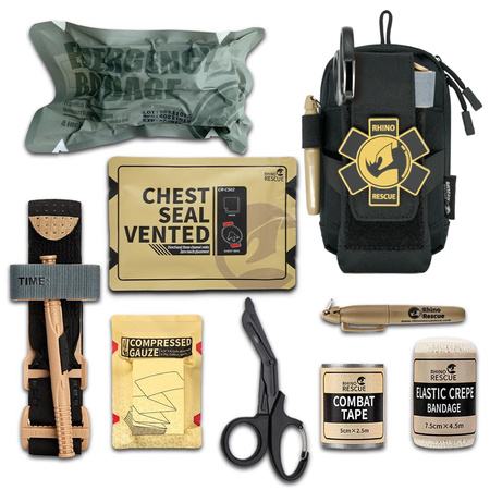 Apteczka z wyposażeniem EDC IFAK Trauma Kit Czarna RHINO RESCUE