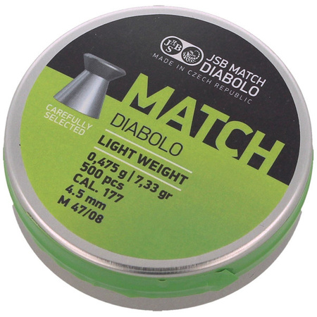 ŚRUT JSB MATCH DIABOLO LIGHT WEIGHT 4.51MM 500SZT