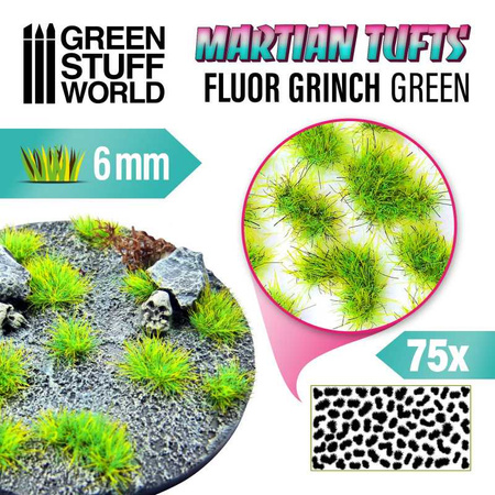 Green Stuff World Martian Fluor Tufts - FLUOR GRINCH GREEN 6mm