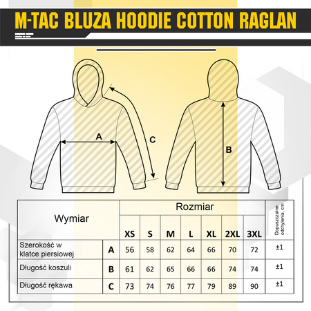 M-Tac Bluza Hoodie Cotton Raglan Dark Navy Blue