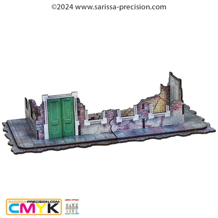 SARISSA PRECISION - Destroyed City Ground Floors - Corners x2 - Full Colour