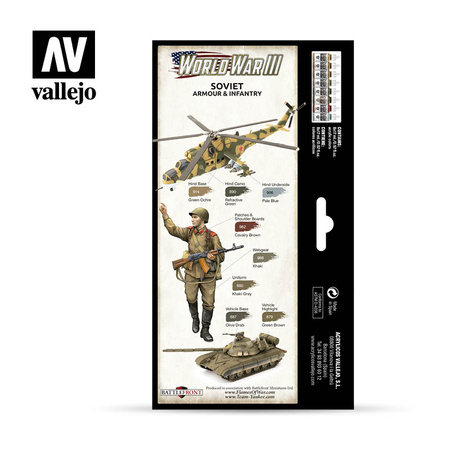 VALLEJO 70221 Zestaw World War III 8 farb - Soviet Armour & Infantry