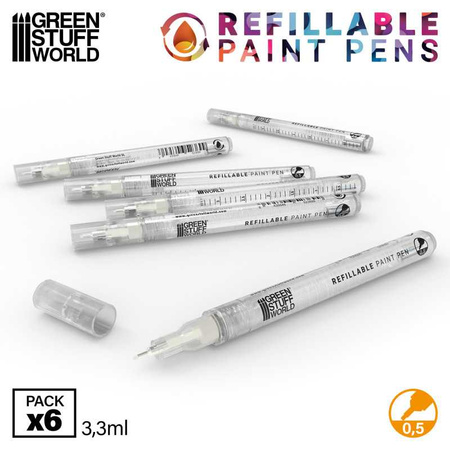 GSW - Refillable paint pen 0.5 (pack x6)