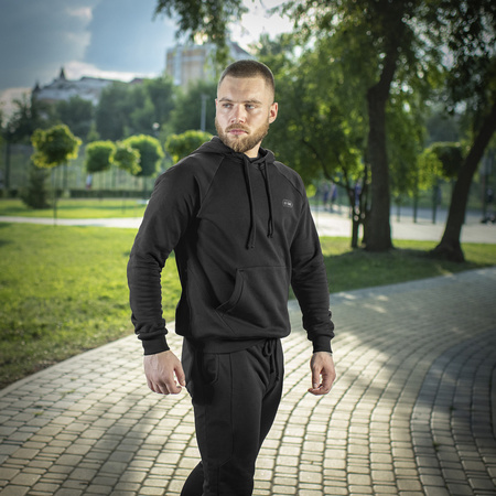 M-Tac Bluza Hoodie Cotton Raglan Black