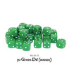 WARLORD - Kostki 30 Green D6 (10mm)