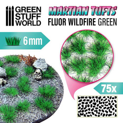 Green Stuff World Martian Fluor Tufts - FLUOR WILDFIRE GREEN 6mm