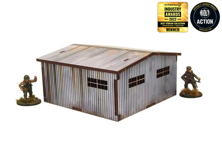 MICRO ART - WW2 NORMANDY LARGE TIN SHED (28MM)