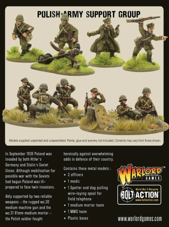 BOLT ACTION Polish Army Support Group (HQ, Mortar & MMG)