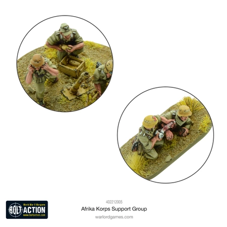 BOLT ACTION Afrika Korps Support Group (HQ, Mortar & MMG)