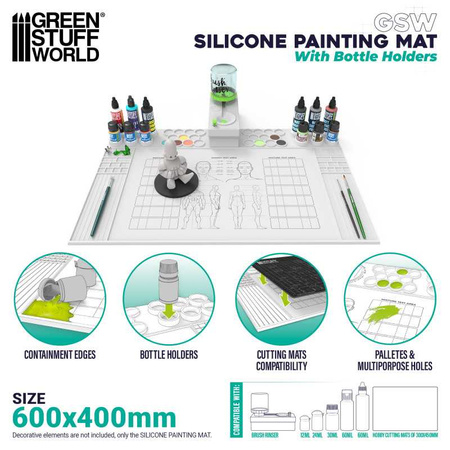 Green Stuff World Silicone Painting Mat with Edges