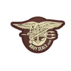 Naszywka 3D PVC Navy Seals brązowa 101 INC
