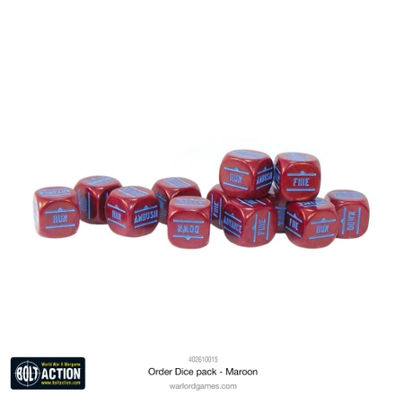 BOLT ACTION Orders Dice Pack - Maroon
