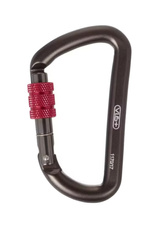 Karabinek pomocniczy GEAR zakręcany szaro-czerwony VI.6+