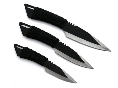 Zestaw Czarnych Noży Do Rzucania BSH Adventure
