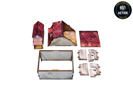 MICRO ART - WW2 NORMANDY COACH HOUSE W. CHICKEN COOP (28MM)