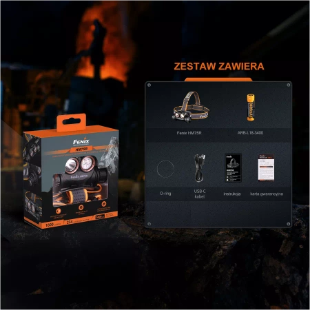 Latarka czołowa Fenix HM75R SE 1600 lm bez dodatkowego zasobnika
