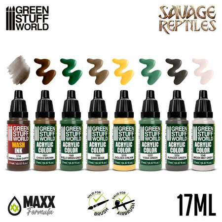 Green Stuff World Paint Set - Savage Reptiles