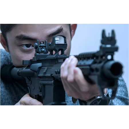 Przeziernik szczerbinka składana Leapers UTG Accu-Sync Spring-loaded AR15 tylna, czarna