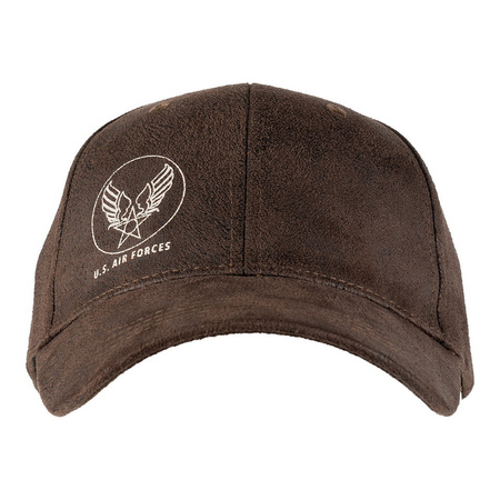 Czapka Baseball Cap U.S. Air Force Skórzana Brązowa FOSTEX