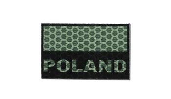 Naszywka Flaga Polski 55x35 z napisem - zielona