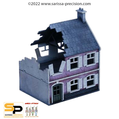SARISSA PRECISION - DESTROYED FARMHOUSE (28MM) +dodatkowe piętro