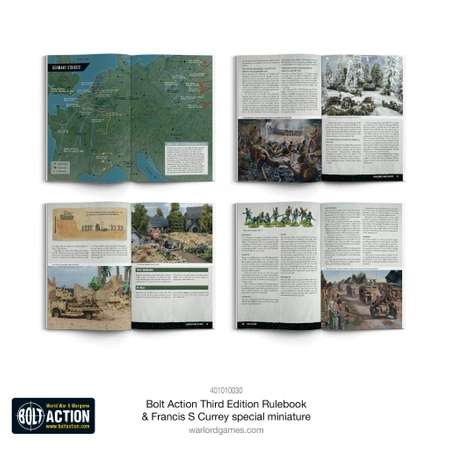 BOLT ACTION Third Edition Rulebook with Francis S. Currey Special Miniature