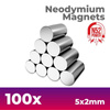 GSW - Neodymium Magnets 5x2mm - 100 units (N52)