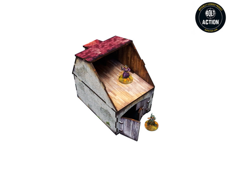 MICRO ART - WW2 NORMANDY COACH HOUSE W. CHICKEN COOP (28MM)