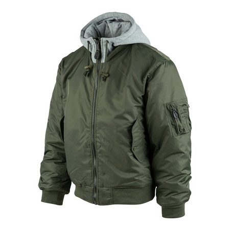 Kurtka bomberka z kapturem MA-1 Olive Fostex 