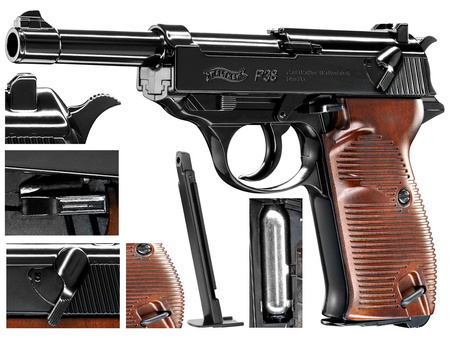 PISTOLET WIATRÓWKA WALTHER P-38 kal. 4,5mm BB