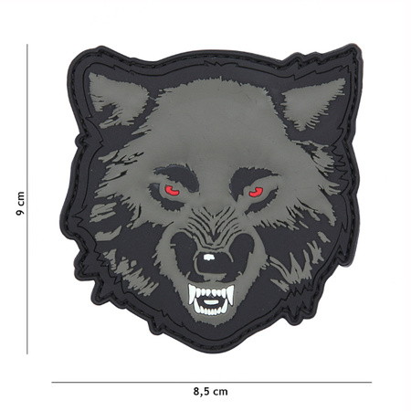 Naszywka 3D PVC Wolf Head grey 101 INC
